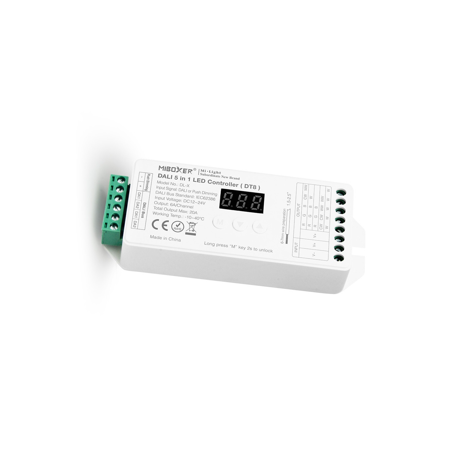 LED Controller Dimmer DL X DALI 5 In 1 DT8 Voor Ledstrip Monocolor CCT