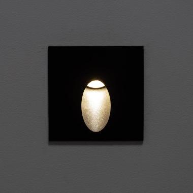 Produit de Balise Extérieure Murale LED Encastrable 3W Carrée Ellis Noire 