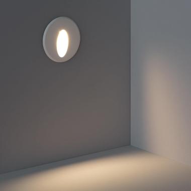 Product van Wandlamp LED 3W Wabi Wit Rond Ovaal van Aluminium 