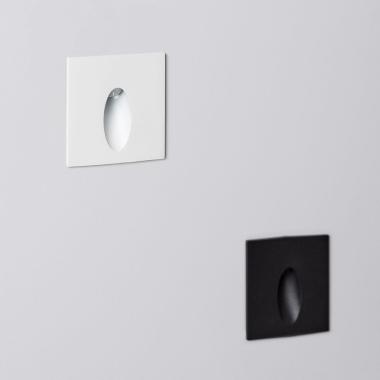 Produkt von LED-Wandleuchte Aussen 3W Einbau Quadratisch Schwarz Oval Wabi