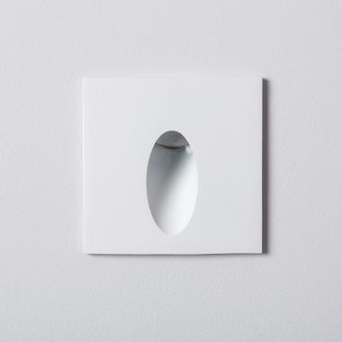 Produit de Balise LED Extérieure 3W Encastrable au Mur Carée Bombée Wabi Blanche 