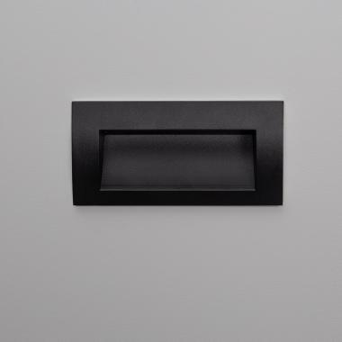 Produit de Balise LED Extérieure 4W Encastrable au Mur Rectangulaire Elin Noire 