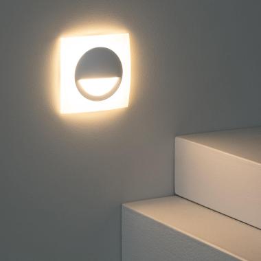 Produit de Balise LED 3W Encastrable au Mur Carrée Occulare Blanche