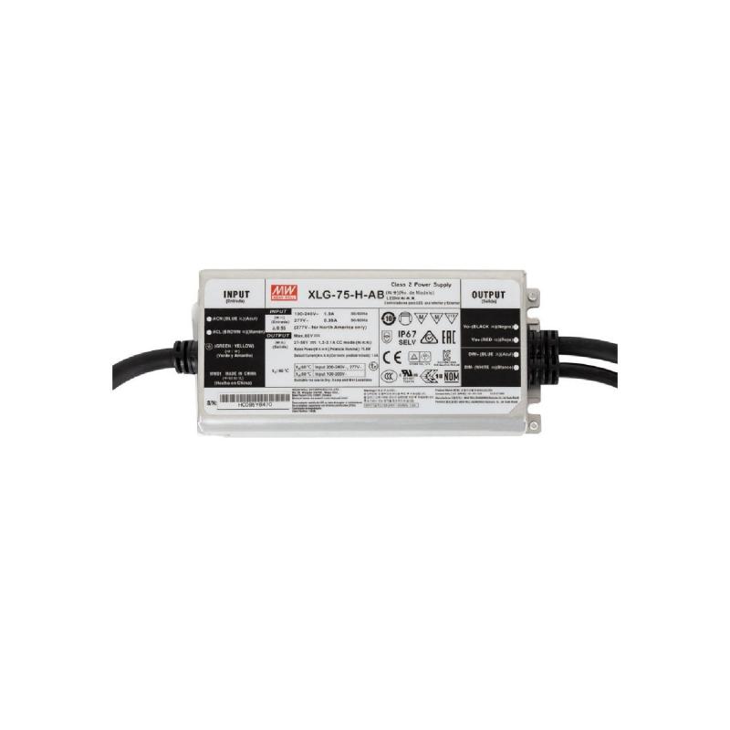 Prodotto da Driver MEAN WELL IP67 100-240V Output 27-56V 1300-2100mA 75W XLG-75-H-AB