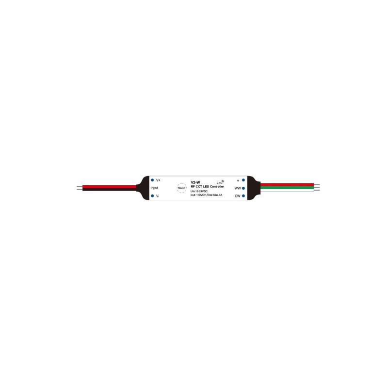 Product of Mini Dimming Controller Compatible with RF Remote for 12/24V DC CCT LED Strip