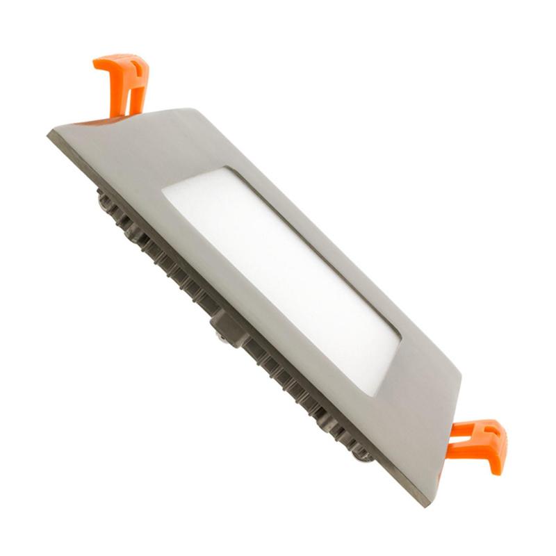 Produit de Dalle LED 6W Carrée Extra-Plate Coupe 105x105 mm Argentée