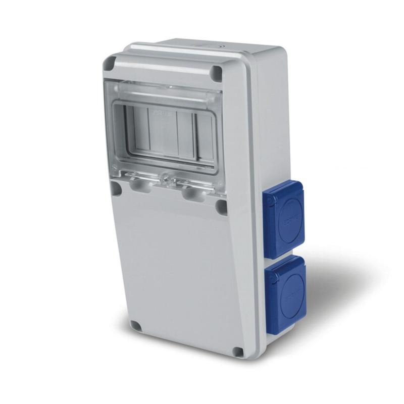 Product of SCAME Switchboard with 6 DIN Module + 4 F-type sockets – IP66