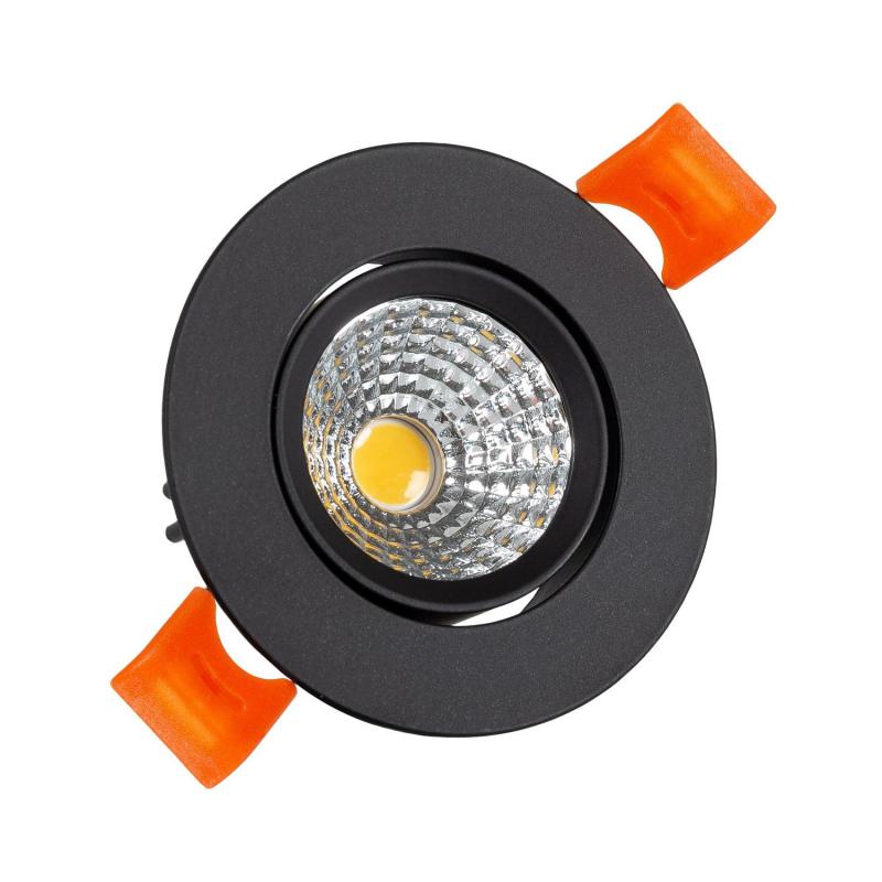 Prodotto da Faretto Downlight LED 3W Circolare COB CRI90 Foro Ø 55 mm Nero