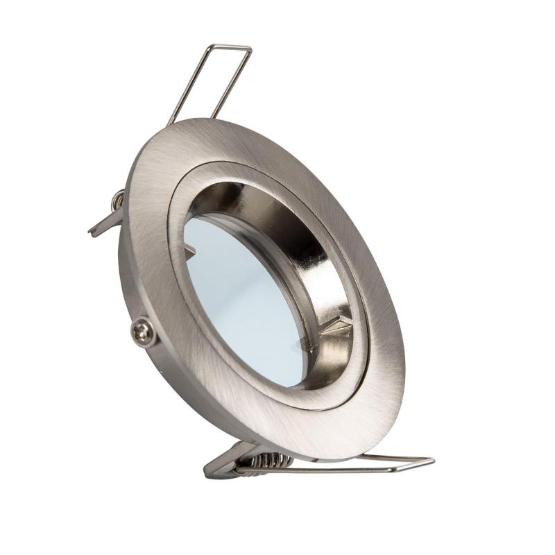 Produit de Collerette Downlight Ronde Argentée pour Ampoule LED GU10/GU5.3 Coupe Ø 65mm