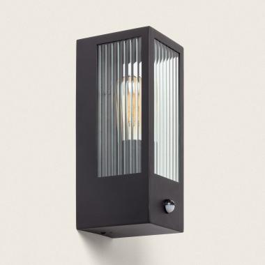 Wandlamp Outdoor RVS en Getextureerd Glas  met Bewegingssensor  Gakom