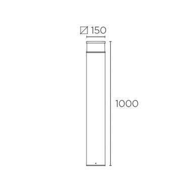 Produit de Balise LED Extérieure 15W en Saillie sur Pied 100cm Cubik LEDS-C4 55-9939-Z5-CL 