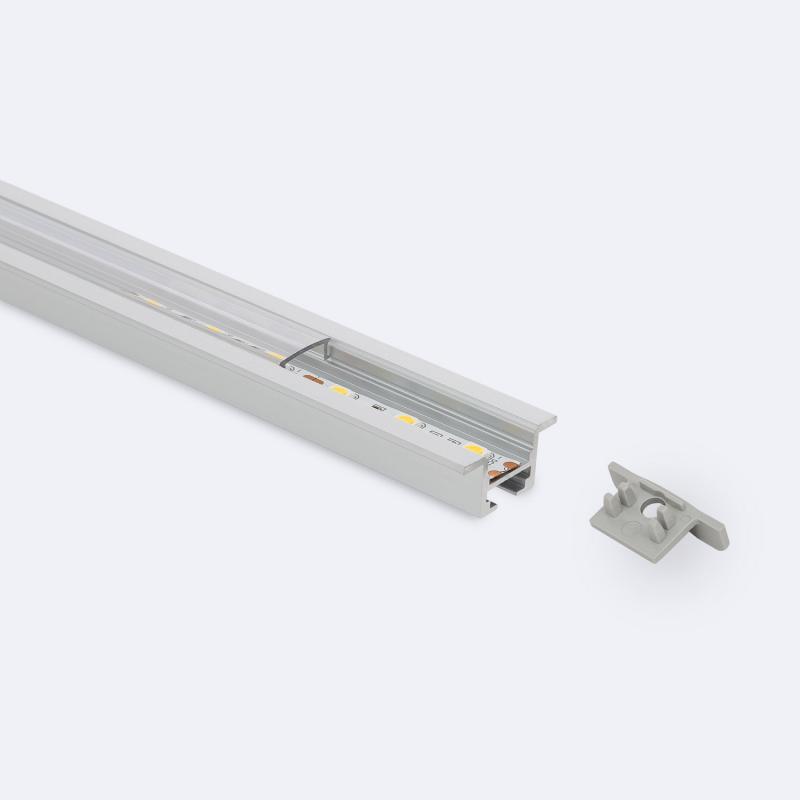 Product of 1m Aluminum Recessed Profile Kit with Clips For LED Strips up to 12 mm