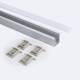 Product van Inbouw Aluminium Profiel 2m met doorlopende Cover voor LED Strips tot 19mm