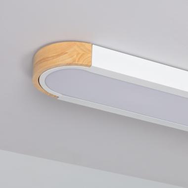 Product van LED Plafondlamp 18W Hout en Metaal 140x650 mm CCT Selecteerbaar Dari Lang