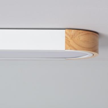 Product van LED Plafondlamp 18W Hout en Metaal 140x650 mm CCT Selecteerbaar Dari Lang