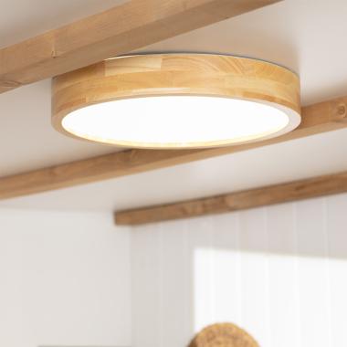 Product van Plafondlamp LED 20W Rond  Hout Ø400 mm CCT Selecteerbaar Kayu