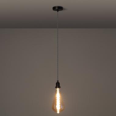 Product of Pendant Lamp Holder with Lampholder Black & White Textile Cable