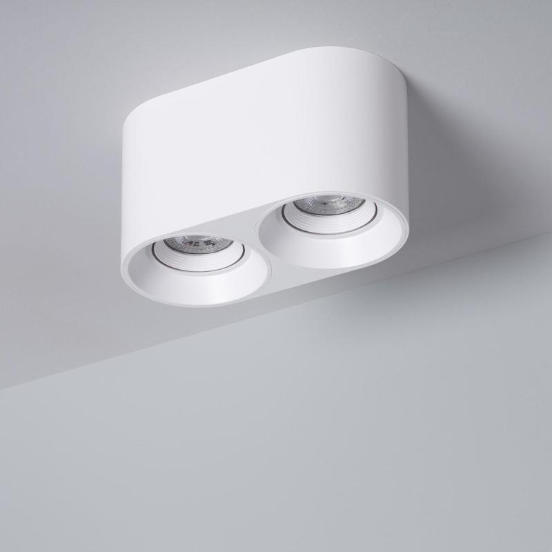 Product of Space Double Ceiling Spotlight with GU10 Bulb in White 