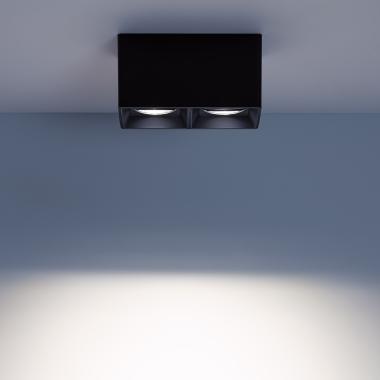 Product of Space Square Double Ceiling Spotlight with GU10 Bulb in Black 