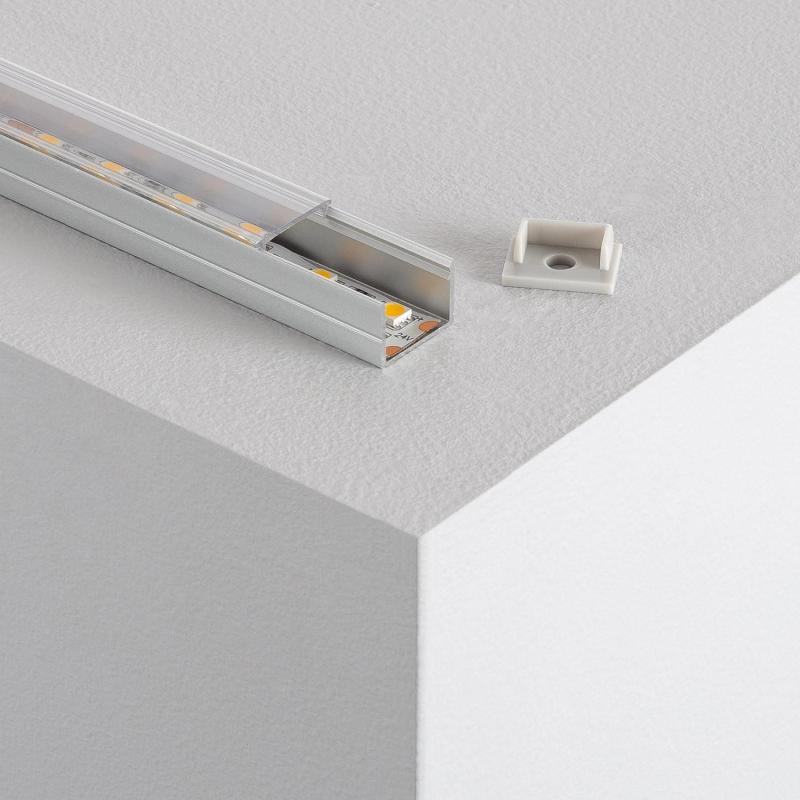 Prodotto da Profilo in Alluminio a Superficie con Copertura Continua per Striscia LED fino 15mm 