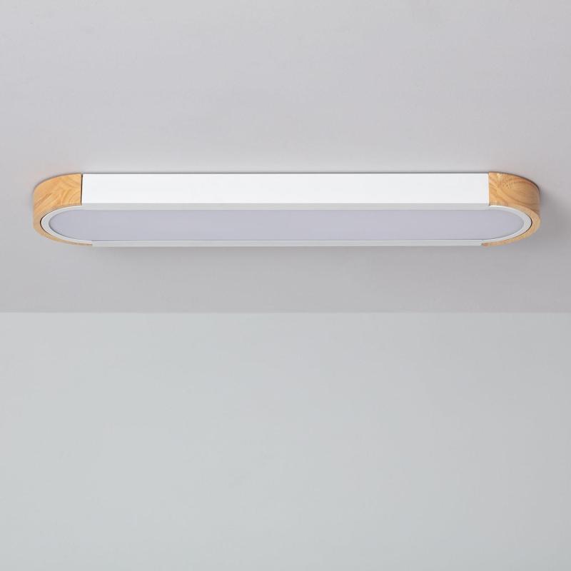 Product van LED Plafondlamp 18W Hout en Metaal 140x650 mm CCT Selecteerbaar Dari Lang