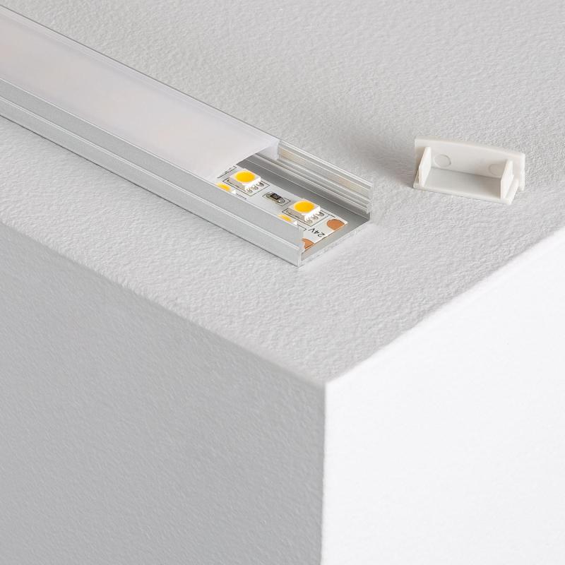 Product van Aluminium profiel opbouw met doorlopende cover voor dubbele LED strip tot 20 mm