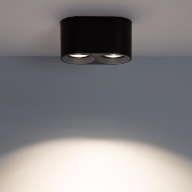 Product van Plafondlamp Dubbel  Zwart met GU10 lamp