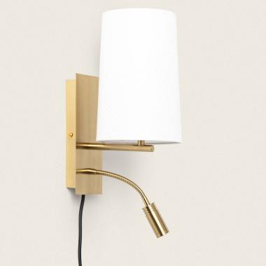 Lampada da Parete con Luce da Lettura 2.5W Metallo Quadrata Linna Conne