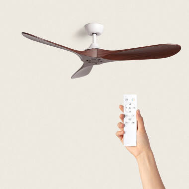 Product of Spetses Silent Ceiling Fan with DC Motor in White Wood 132cm 