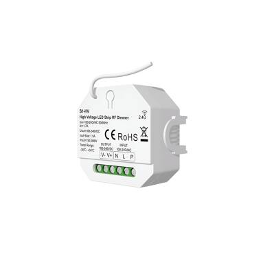 Controller Dimmer für einfarbige LED-Streifen 220-240V AC Kompatibel mit Taster und RF-Fernbedienung