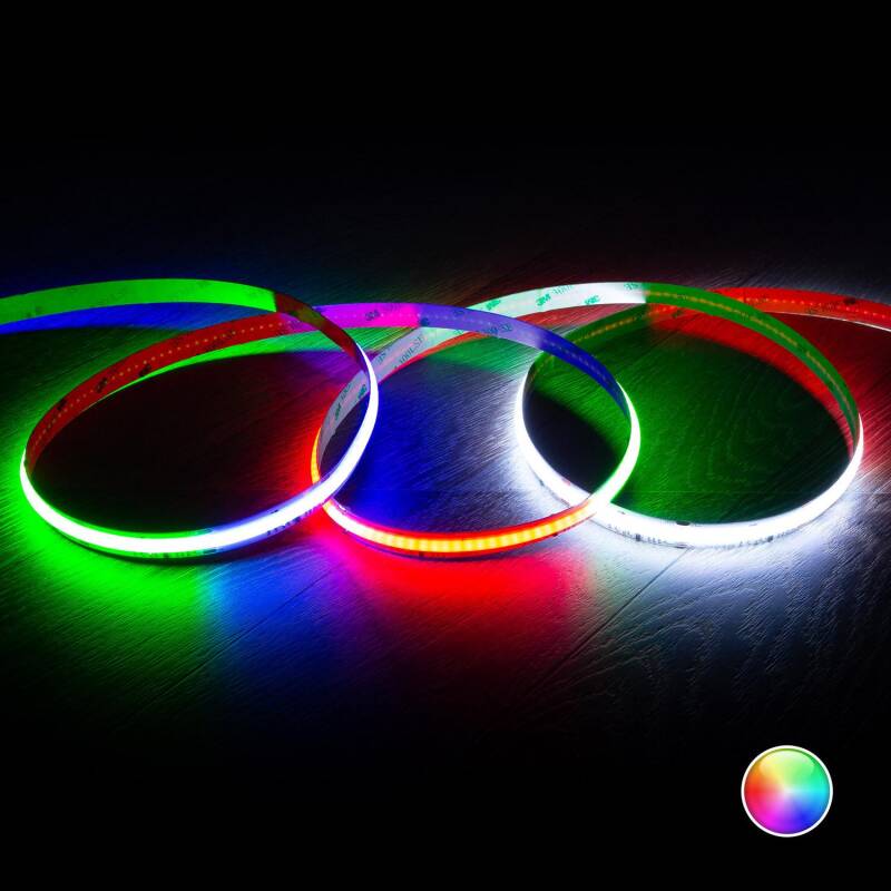 Product van LED Strip RGB IC COB 24V DC 720 LED/m 5m IP20 CRI90 Breedte 12mm te knippen om de 5cm