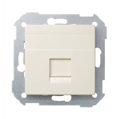 Flat Voice and Data Plate with Dust Cover for 1 AMP RJ45 Connector Simon 82