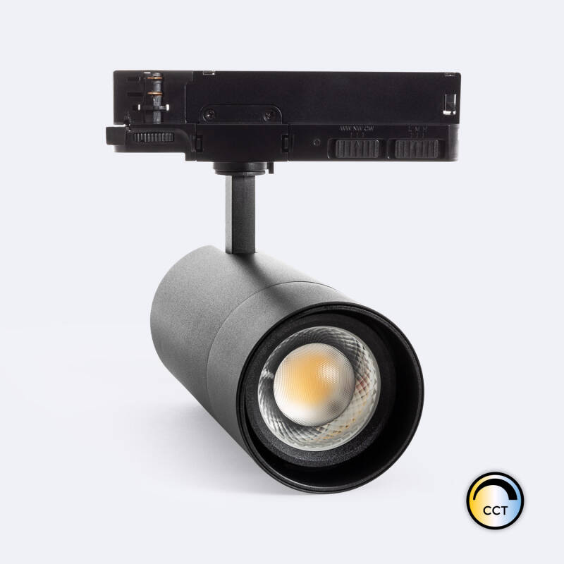 Produit de Spot LED sur Rail Triphasé 35W Wald CCT Multiangle 24-60º Noir