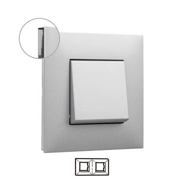 LEGRAND Valena Next 741032 Aluminium 2 Element Embellishing Plate