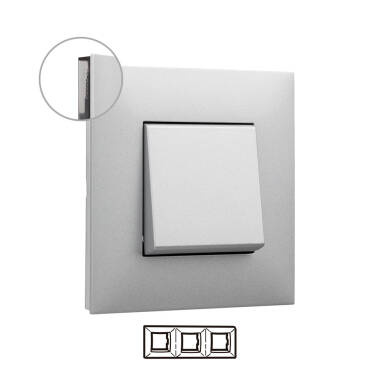 Sier Frame 3 Elementen Aluminium van LEGRAND Valena Next 741033