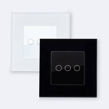 Triple Tactile Switch with Modern Glass Frame