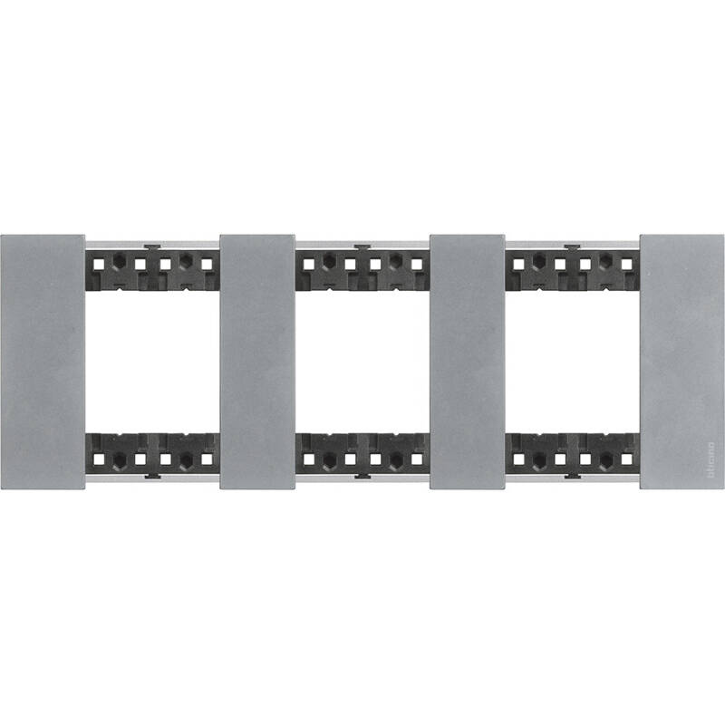 Product of BTicino Living Now 2 x 3 KA4802M3__ Metal Module Plate Cover