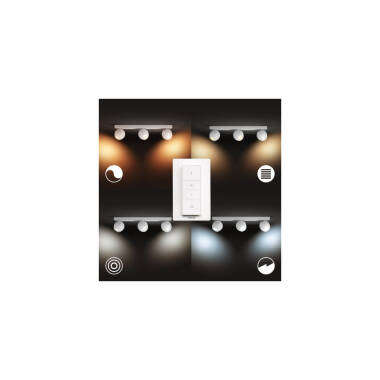 Product van Plafondlamp White Ambiance Drie Spots  GU10 PHILIPS Hue Buckram