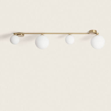 Product van Hanglamp Metaal en Glas Moonlight Brass 4spots