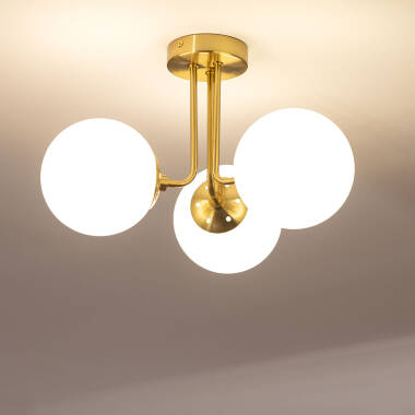 Prodotto da Lampadario Metallo e Vetro Moonlight Brass 3 punti luce