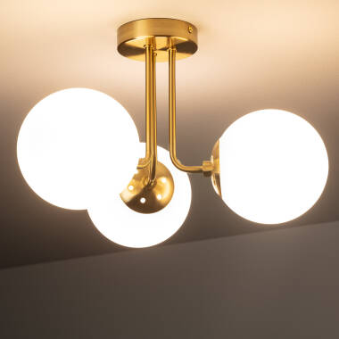 Prodotto da Lampadario Metallo e Vetro Moonlight Brass 3 punti luce