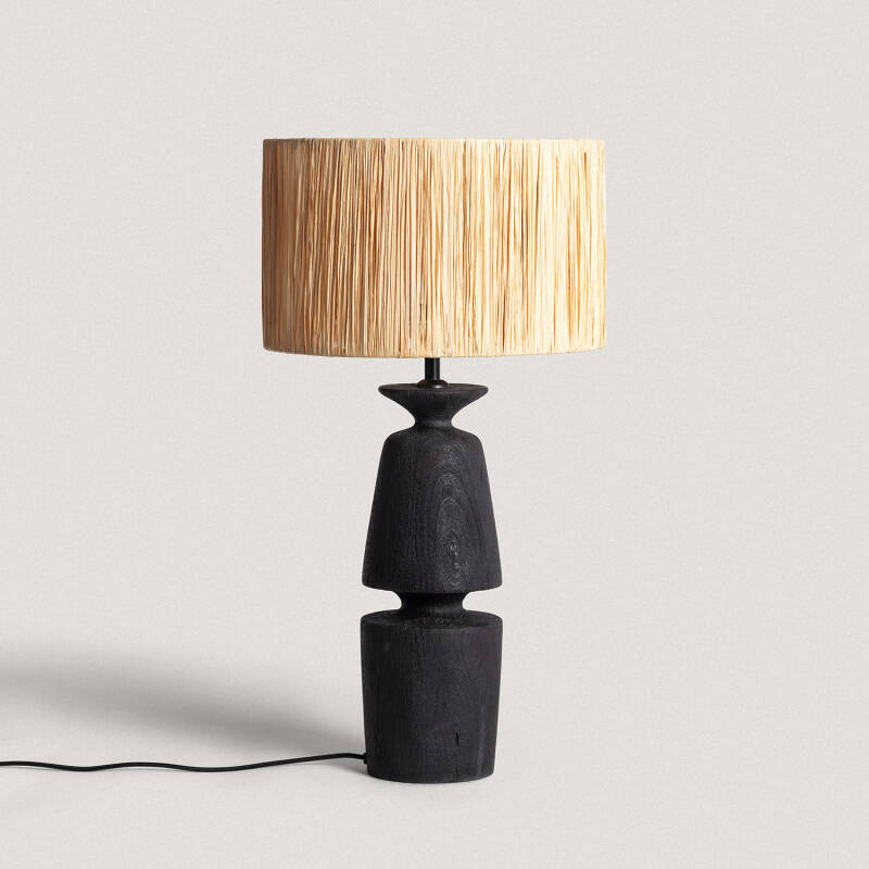 Produit de Lampe à Poser Bois Alaia ILUZZIA