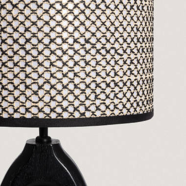 Product of Darshan Wooden Table Lamp in Black ILUZZIA 