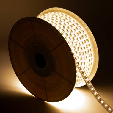 Warm White LED Strip 50m 220V AC 100 LED/m IP67 Cut at Every 25 cm