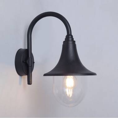 Wandlamp Outdoor Crook Zwart