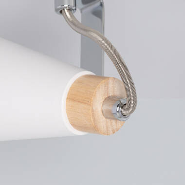 Prodotto da Lampada da Soffitto Orientabile in Metallo e Legno 2 Faretti Mara