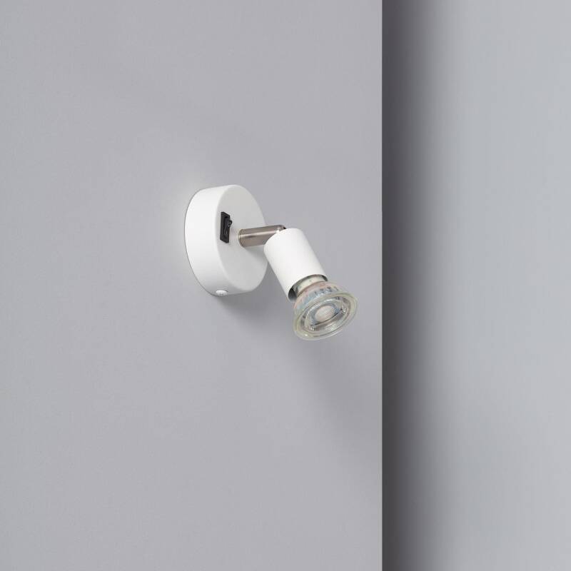 Product of Oasis Adjustable Aluminium 1 Spotlight Wall Lamp with Switch in White 