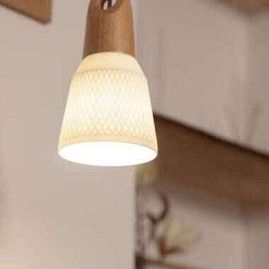 Product van Hanglamp Keramiek en Hout Retilles 