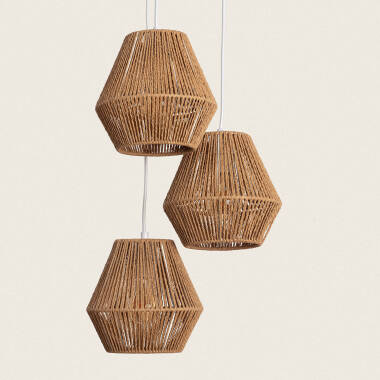 Product of Trilla Braided Paper Three Spotlight Pendant Lamp 