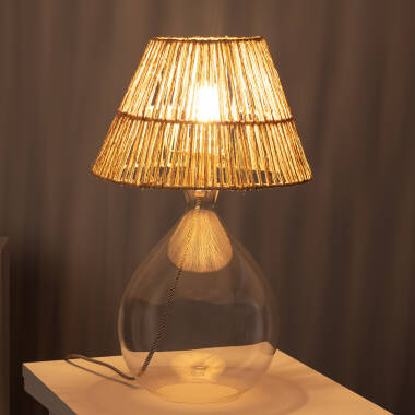 Produit de Lampe à Poser Jute et Verre Aurora